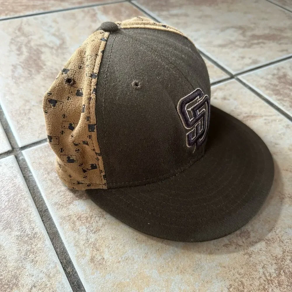 San Diego Padres New Era MLB Brown Baseball Hat Cap Size 7‎ 5/8